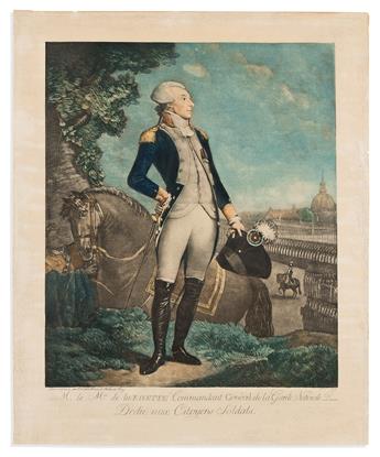 (AMERICAN REVOLUTION.) Philibert-Louis De Bucourt, artist/engr. M. le M'is de la Fayette, Commandant Général                                     